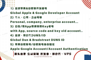 Google & Apple 开发者账号全球直供 | 老账号带App & 白包账号交易 | 邓白氏认证注册 | 含源码Key账号 | 企业定制方案 | 24/7 客服TG@U4888